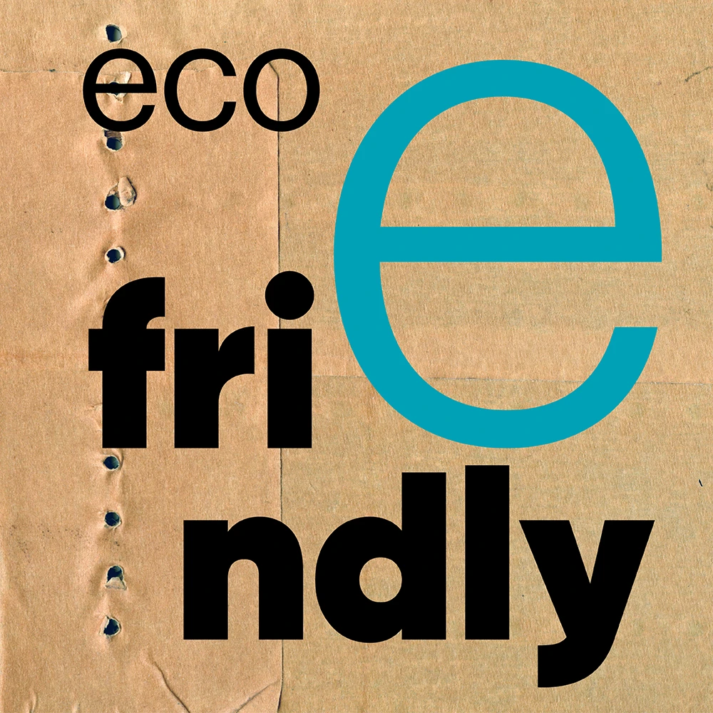 copertina quadrata con scritta eco friendly