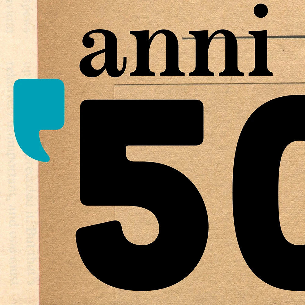 copertina quadrata con scritta anni'50