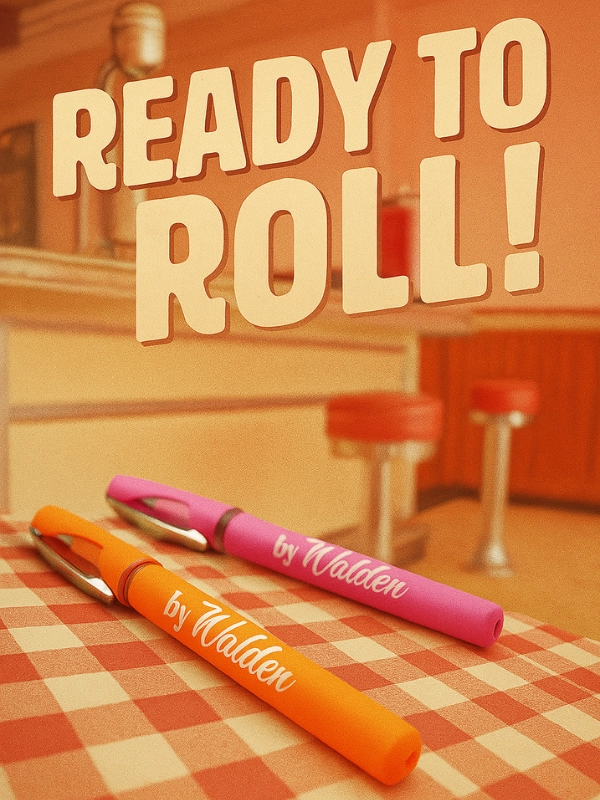 Pop pen in gel ready to roll su tavolo di fast food