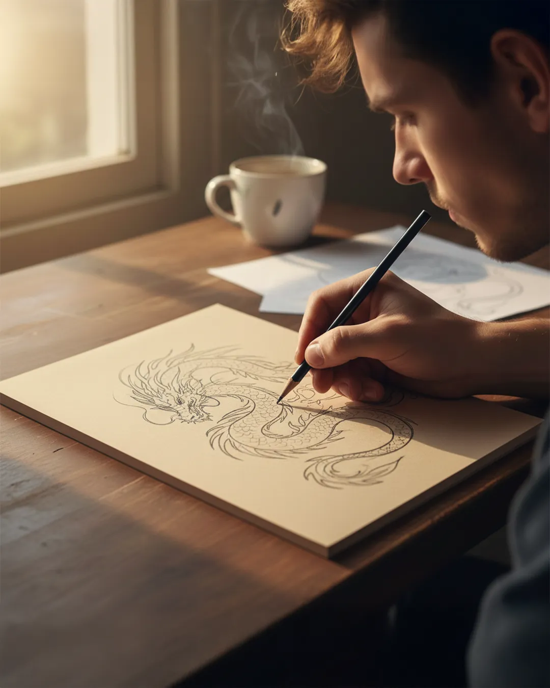 illustrazione ragazzo che disegna